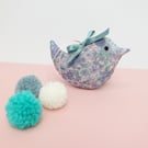 Liberty Emily Mint and Pink Floral Fabric Lavender Scented Mini Bird