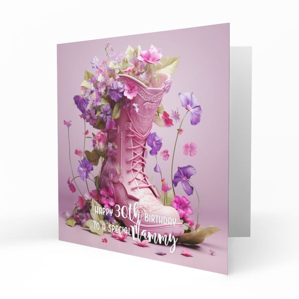 Personalised Birthday Card, Female, 30th, 40th, 50th, 60th, Wellies C185