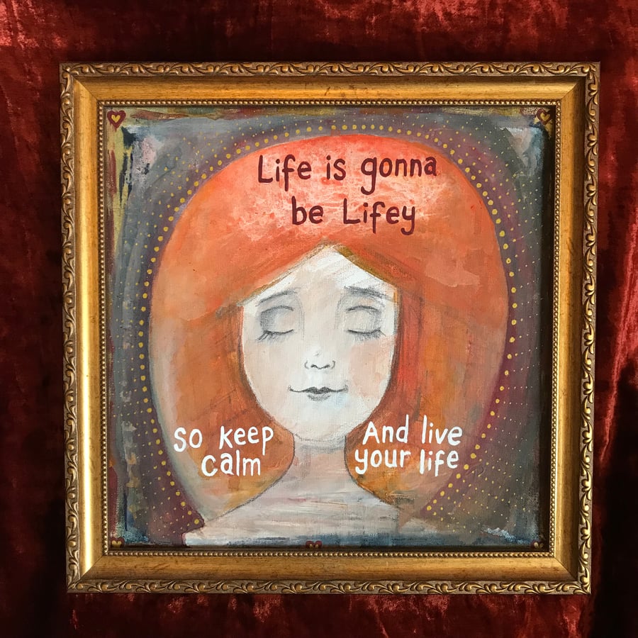 RESERVED FOR SUE! Original framed 12" painted canvas panel