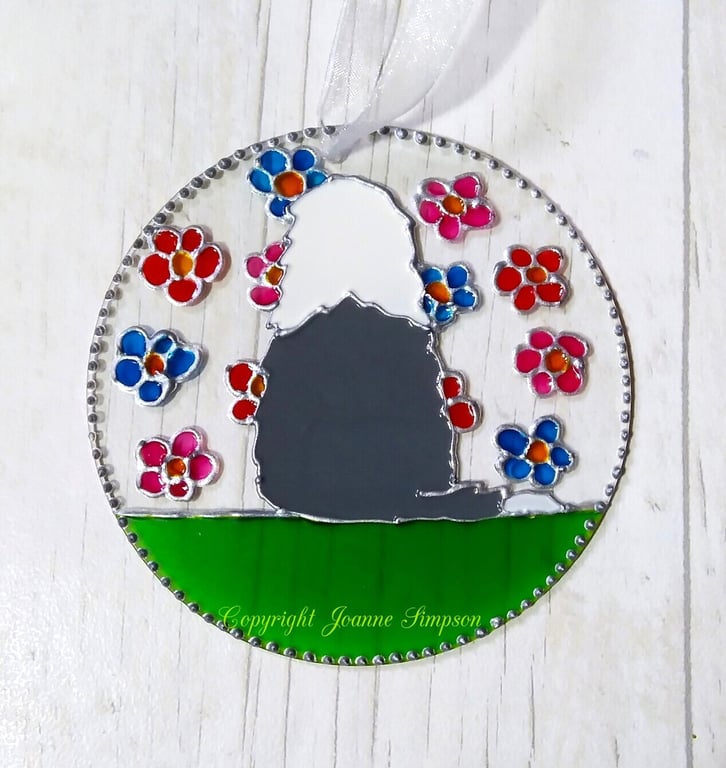 Old English Sheepdog sun catcher decoration. Dog lover gift. Dog gift