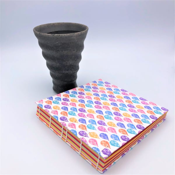 Balloon festooned coptic stitch notebook 