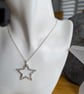 Fine Silver Open Star Pendant 