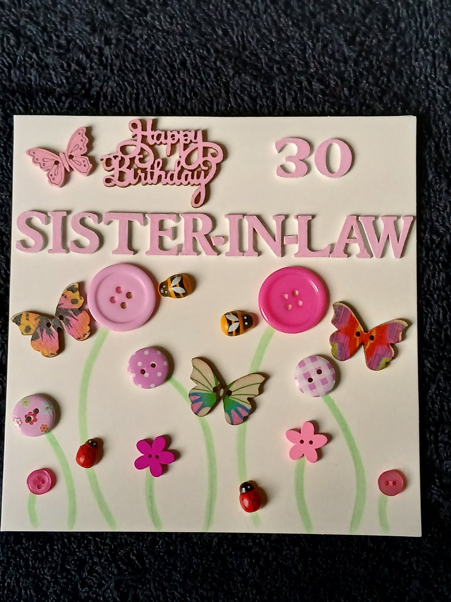 Sister-in-law 30th birthday card 