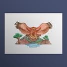 Golden Eagle aka The Gold Squarken, Scotland's Big 5, A4 art print