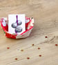 Small Patchwork Basket with Festive Fabric - Image 1