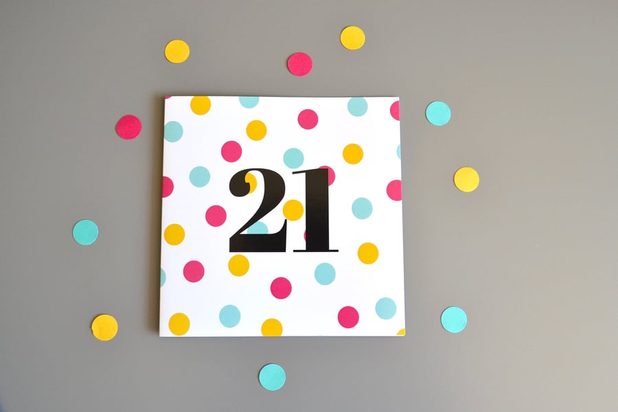 21st Birthday Card for Her - 21 - Twenty-one - Twenty first Birthday Card