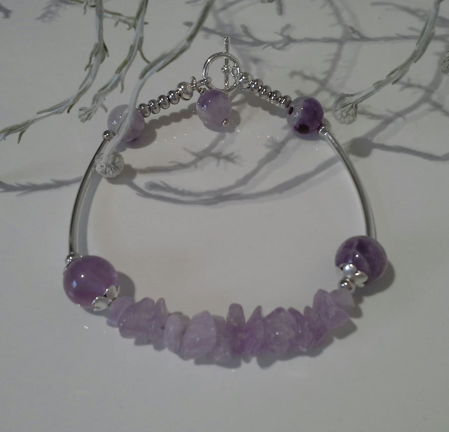 Lavender Amethyst Bracelet Quality Silver Placed (HELP A CHARITY)