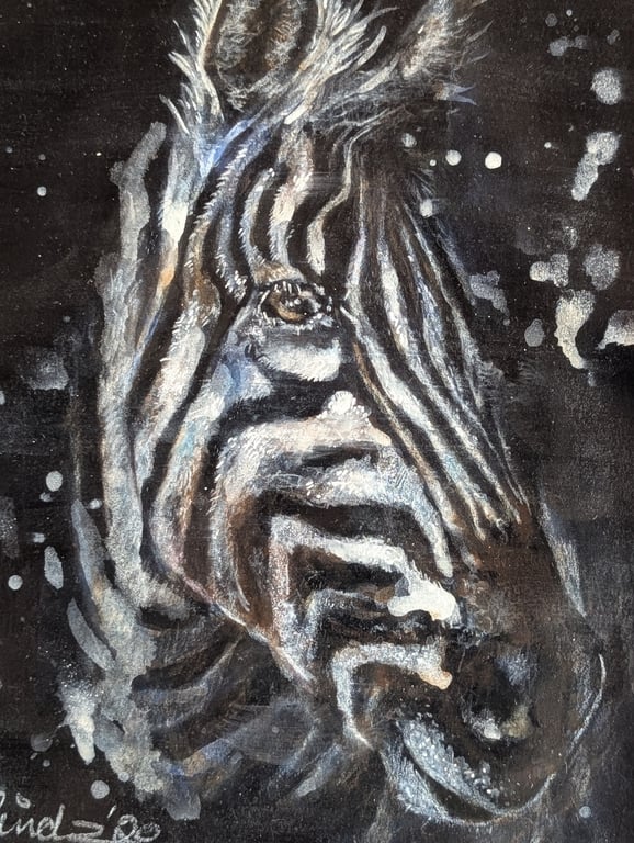 Original Artwork. The Zebra. A4