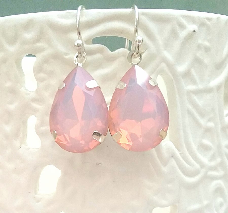 Pink Opalite Glass Earrings