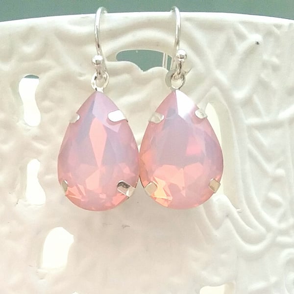 Pink Opalite Glass Earrings
