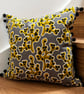 Botanical cotton cushion cover with pompoms - Image 6