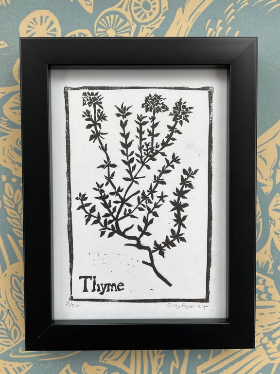 Thyme Limited Edition Lino Cut Print 