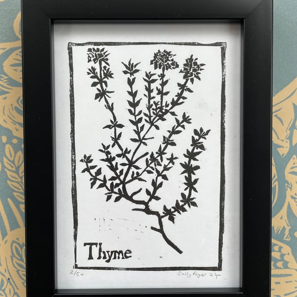 Thyme Limited Edition Lino Cut Print 
