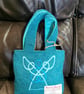Harris Tweed Little Lady Bag with embroidered angel