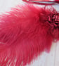Burgundy Regency Feather Fascinator – Merlot Ostrich Feather & Ribbon Hair Clip - Image 3