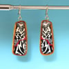 Retro Punk Style Dangle Earrings - Hand Crafted Patterned Tiles On Silver Hooks