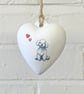 Bichon Frise Ceramic Heart Bauble