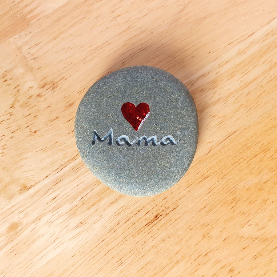 Mother's Day Love Heart Stone, Hand Carved, Thoughtful Gift For Mama
