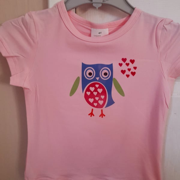 Such a cutie ! Pink Owl tee 4 - 5 years