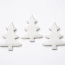 Pack of 3 white trees made with Bullseye 90coe glass