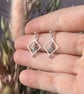 Handmade Square CZ Drop Earrings - Handmade, Sterling Silver - Image 1
