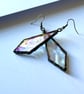 Iridescent and lightly textured stained glass earrings, Statement gifts for Her