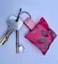 Pink floral square keyring  - Image 3