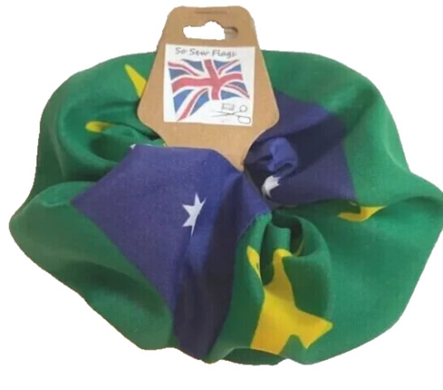 Christmas Islands Flag Hair Scrunchie Scrunchies Accessory Band Elastic