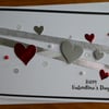 Sale - Silver & Red Hearts Valentine's Card
