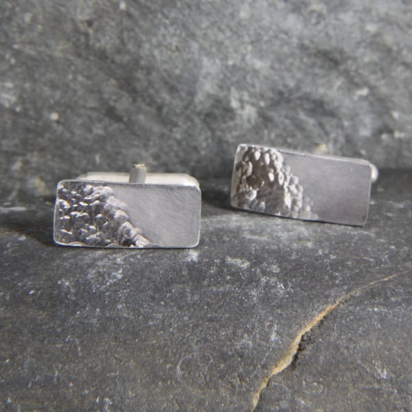 Reflections on the Sea Sterling Silver Rectangular Cufflinks 