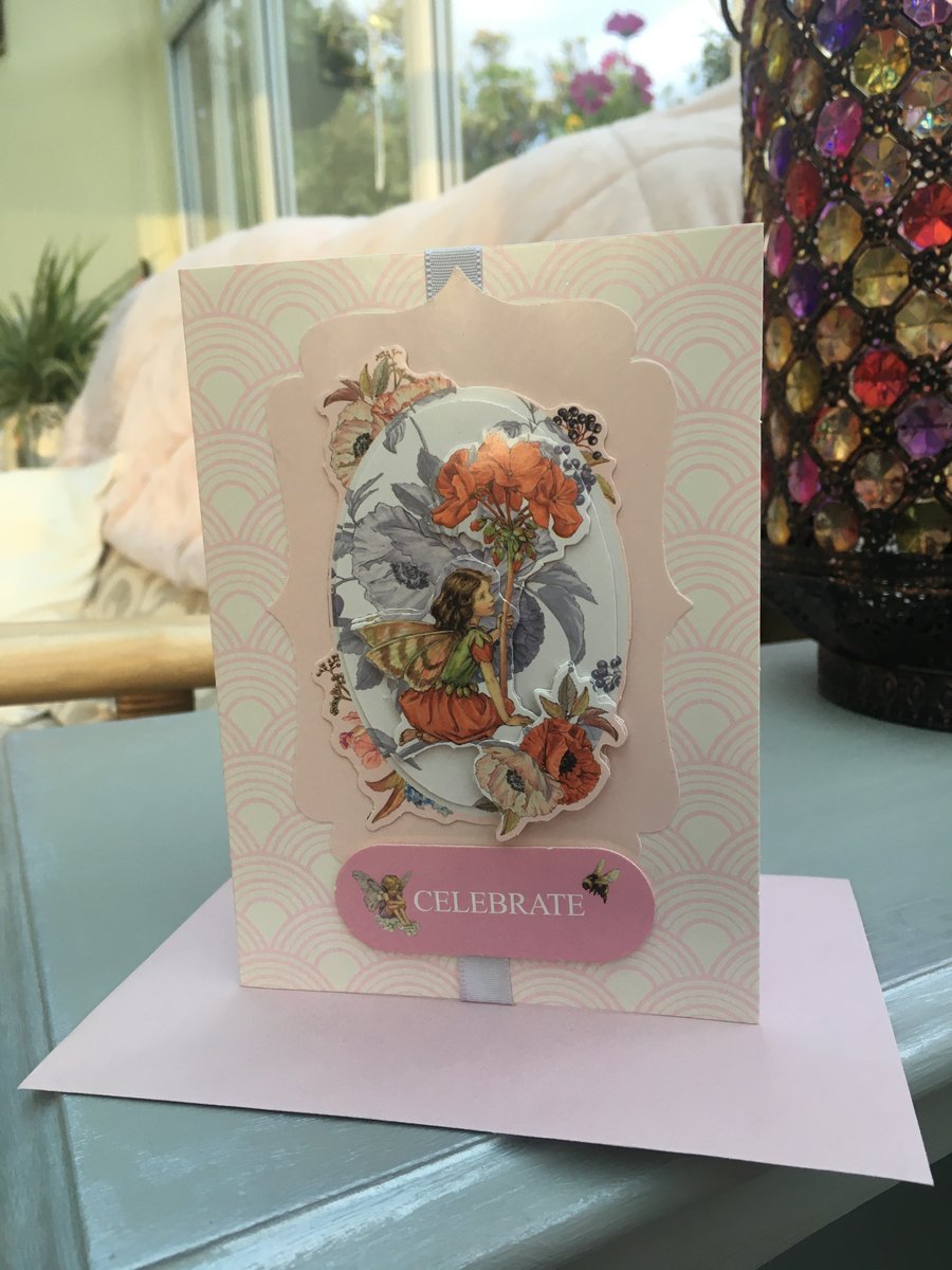 Flower fairy celebrate card