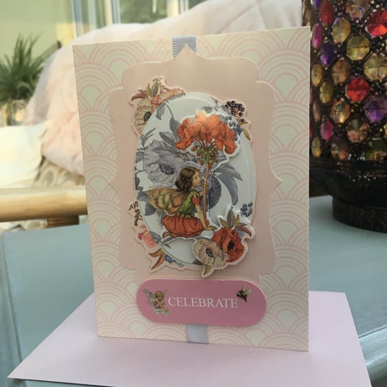 Flower fairy celebrate card