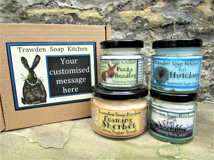 The Trawden Soap Kitchen  Aromatherapy Body Wash & Sugar Scrub Collection.