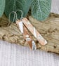 Earrings, Sterling Silver and Copper Mismatched Abstract Design Droppers