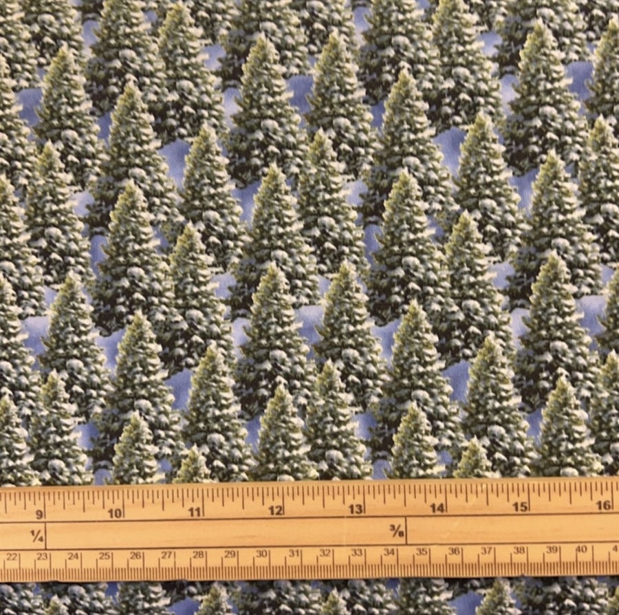 Fat Quarter Let It Snow Christmas Fern Trees 100% Cotton Quilting Fabric