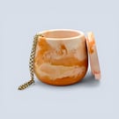 Peach and Orange Sunrise Marble Star Adorned Jewellery Box