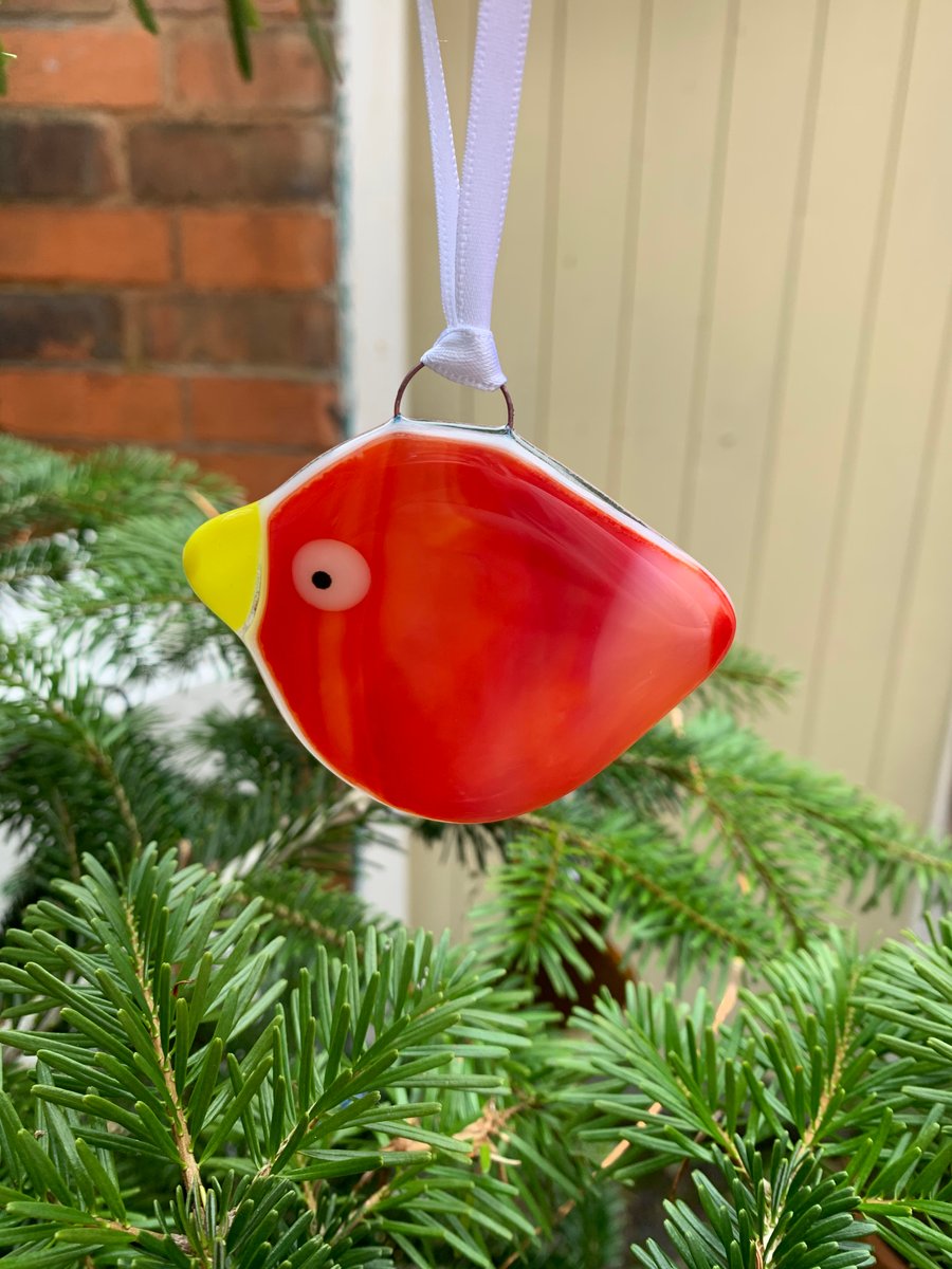 Colourful Fused Glass Bird
