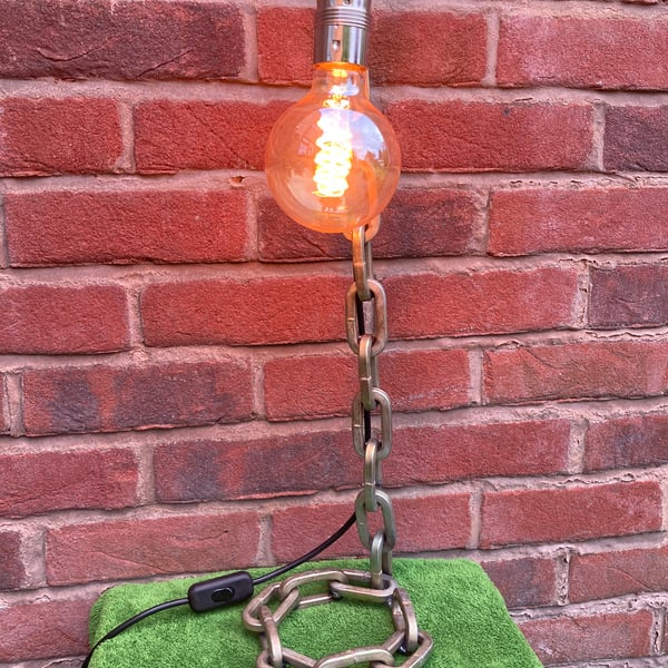 Industrial Table Lamp, Welded Heavy Duty Chain