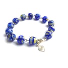 Blue Millefiori Bead Bracelet