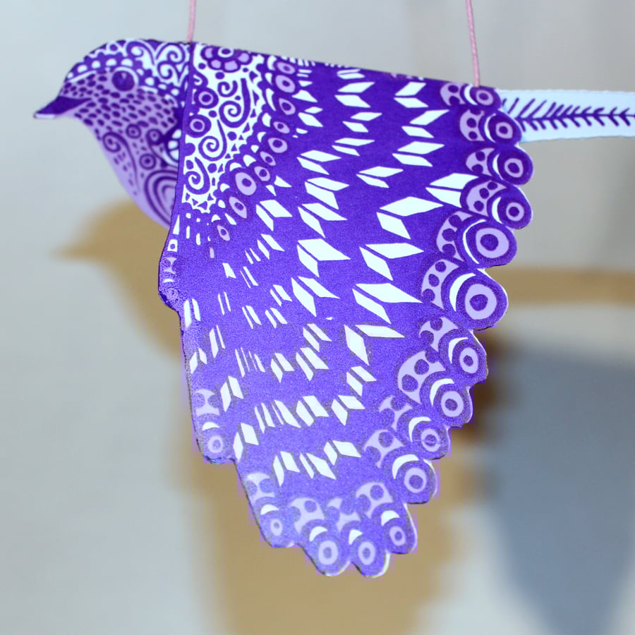 Hanging paper bird decoration