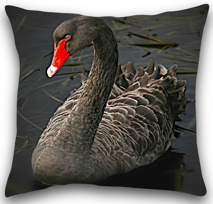Black Swan Cushion Black Swan pillow 