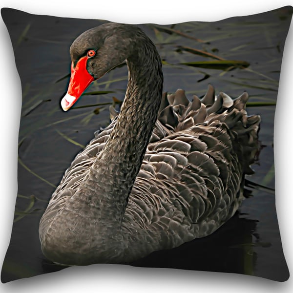 Black Swan Cushion Black Swan pillow 