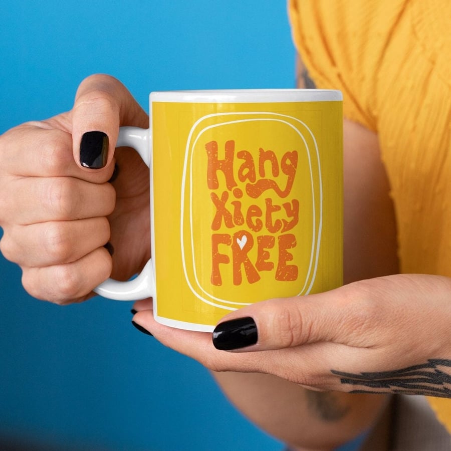 Hangxiety Free 11oz15oz Mug, Sobriety gift for women, AA gift, Sober Anniversary