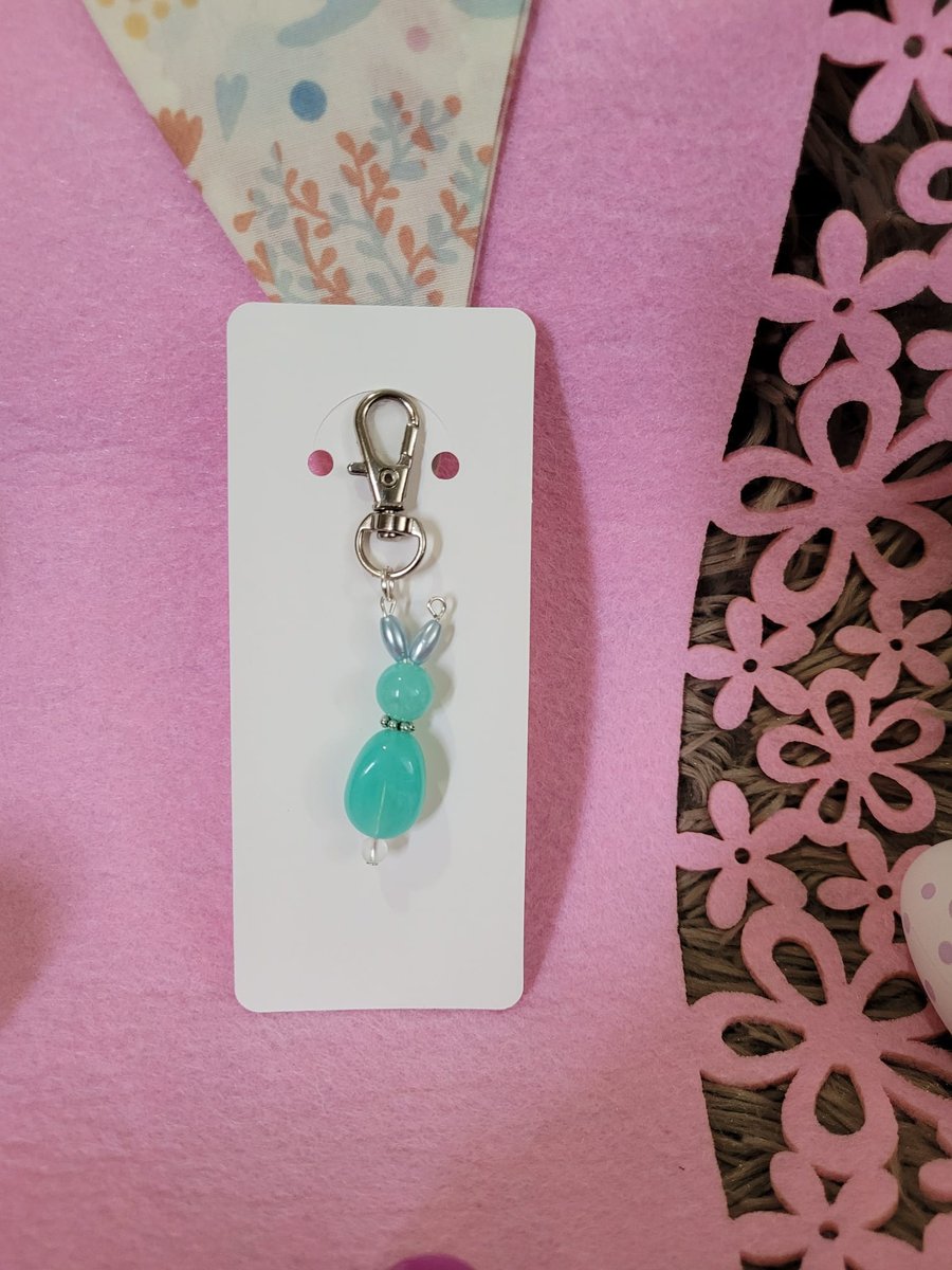 Easter Bunny Keychain - Teal Bunny
