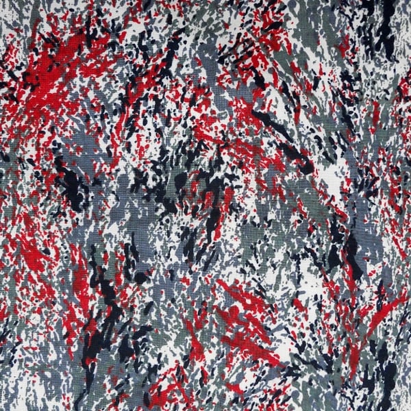 Abstract Red , Black, Grey 80s Fabric sold by FQ or half metre