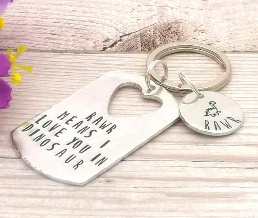 Rawr Means I Love You In Dinosaur Keyring - Roar - Cute Gifts For Her