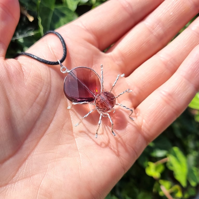 Glass Beaded Spider Necklace