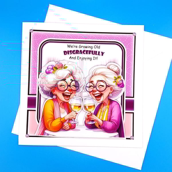 Funny Birthday Card,Friend, Decoupage 