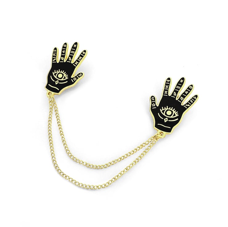 Hand Collar Chain - Hard Enamel Pin - Jewellery - Folksy