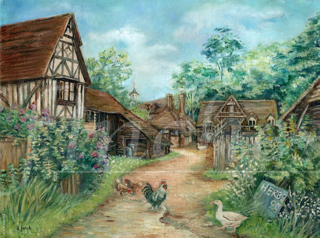 Farmyard, Near Smarts Hill, Penshurst - Greeting Card